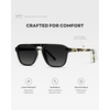 image:imageWearMe Pro Polarized Modern Aviator OneBridge Square Mens SunglassesBlack Beige Tortoise  Black Lens