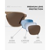 image:imageWearMe Pro Polarized Modern Aviator OneBridge Square Mens SunglassesCrystal Brown  Brown Lens