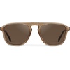 image:imageWearMe Pro Polarized Modern Aviator OneBridge Square Mens SunglassesCrystal Brown  Brown Lens