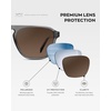 image:imageWearMe Pro Polarized Modern Aviator OneBridge Square Mens SunglassesCrystal Graphite Grey  Dark Beige Gradient Lens
