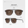 image:imageWearMe Pro Polarized Modern Aviator OneBridge Square Mens SunglassesCrystal Graphite Grey  Dark Beige Gradient Lens