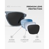 image:imageWearMe Pro Polarized Modern Aviator OneBridge Square Mens SunglassesDenim Blue  Black Lens