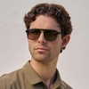 image:imageWearMe Pro Polarized Modern Aviator OneBridge Square Mens SunglassesJade Green  Grey Brown Gradient Lens