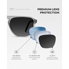 image:imageWearMe Pro Polarized Modern Aviator OneBridge Square Mens SunglassesMoon Rock Grey  Black Lens