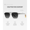 image:imageWearMe Pro Polarized Modern Aviator OneBridge Square Mens SunglassesMoon Rock Grey  Black Lens