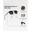 image:imageWearMe Pro Polarized Modern Aviator OneBridge Square Mens SunglassesMoon Rock Grey  Black Lens