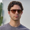 image:imageWearMe Pro Polarized Modern Aviator OneBridge Square Mens SunglassesTerracotta Brown  Copper Brown Gradient Lens