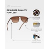 image:imageWearMe Pro Polarized Modern Aviator OneBridge Square Mens SunglassesTerracotta Brown  Copper Brown Gradient Lens