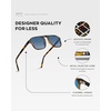 image:imageWearMe Pro Polarized Modern Aviator OneBridge Square Mens SunglassesTortoise Brown  Blue Gradient Lens