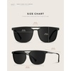image:imageWearMe Pro Premium Polarized Double Bar Sunglasses for Men and Women UVA and UVBBlack Frame  Black Lens