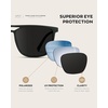 image:imageWearMe Pro Premium Polarized Double Bar Sunglasses for Men and Women UVA and UVBBlack Frame  Black Lens