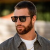 image:imageWearMe Pro Premium Polarized Double Bar Sunglasses for Men and Women UVA and UVBBlack Frame  Black Lens