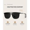 image:imageWearMe Pro Premium Polarized Double Bar Sunglasses for Men and Women UVA and UVBBlack Frame  Black Lens