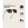 image:imageWearMe Pro Premium Polarized Double Bar Sunglasses for Men and Women UVA and UVBCrystal Brown Frame  Gradient Black Lens