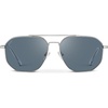 image:imageWearMe Pro Premium Quality Aviator Sunglasses for Men  Lightweight Durable Design with UV ProtectionSilver Frame  Slate Blue Lens