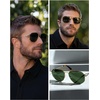image:imageWearMe Pro Premium Quality Aviator Sunglasses for Men  Lightweight Durable Design with UV ProtectionSilver Frame  Slate Blue Lens