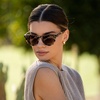 image:imageWearMe Pro Round Polarized Sunglasses for Women  Retro Classic UV400 Protection for Driving amp Everyday WearBeige Tortoise  Brown Gradient Lens