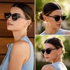 image:imageWearMe Pro Round Polarized Sunglasses for Women  Retro Classic UV400 Protection for Driving amp Everyday WearCrystal Blue Frame  Smoke Lens