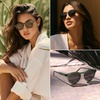 image:imageWearMe Pro Round Polarized Sunglasses for Women  Retro Classic UV400 Protection for Driving amp Everyday WearCrystal Green Frame  Black Lens