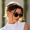 image:imageWearMe Pro Round Polarized Sunglasses for Women  UV400 Protection Lightweight Frame Vintage Retro StyleBeige Tortoise Frame  Brown Gradient Lens