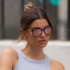 image:imageWearMe Pro Round Polarized Sunglasses for Women  UV400 Protection Lightweight Frame Vintage Retro StyleBlack FrameMirror Pink Lens