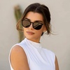 image:imageWearMe Pro Round Polarized Sunglasses for Women  UV400 Protection Lightweight Frame Vintage Retro StyleGold FrameBlack Lens