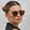 image:imageWearMe Pro Round Polarized Sunglasses for Women  UV400 Protection Lightweight Frame Vintage Retro StyleMaple Tortoise  Brown Lens