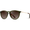image:imageWearMe Pro Round Polarized Sunglasses for Women  UV400 Protection Lightweight Frame Vintage Retro StyleOlive Green  Brown Gradient Lens