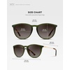 image:imageWearMe Pro Round Polarized Sunglasses for Women  UV400 Protection Lightweight Frame Vintage Retro StyleOlive Green  Brown Gradient Lens