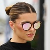 image:imageWearMe Pro Round Polarized Sunglasses for Women  UV400 Protection Lightweight Frame Vintage Retro StyleTortoise Frame  Mirror Pink Lens