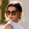 image:imageWearMe Pro Round Polarized Sunglasses for Women  UV400 Protection Lightweight Frame Vintage Retro StyleTortoise FrameBrown Lens