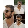 image:imageWearMe Pro Rounded Retro Aviator Sunglasses for Men and Women  Polarized Lenses Double Bridge DesignDenim Blue Frame  Brown Gradient Lens