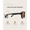 image:imageWearMe Pro Rounded Retro Aviator Sunglasses for Men and Women  Polarized Lenses Double Bridge DesignGlossy Black Frame  Brown Lens