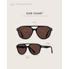 image:imageWearMe Pro Rounded Retro Aviator Sunglasses for Men and Women  Polarized Lenses Double Bridge DesignGlossy Black Frame  Brown Lens
