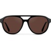 image:imageWearMe Pro Rounded Retro Aviator Sunglasses for Men and Women  Polarized Lenses Double Bridge DesignGlossy Black Frame  Brown Lens