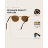 image:imageWearMe Pro WMP Eyewear  Classic Round Polarized Sunglasses for Men  Retro Design with UV ProtectionCrystal Brown Marble  Brown Lens