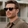 image:imageWearMe Pro WMP Eyewear  Classic Round Polarized Sunglasses for Men  Retro Design with UV ProtectionMilky Saguaro Green  Black Gradient Lens