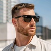 image:imageWearMe Pro WMP Eyewear  Mens Bold FlatTop Square Sunglasses Polarized Lenses 100 UV Protection Lightweight amp DurableBlack  Brown Lens