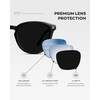 image:imageWearMe Pro WMP Eyewear  Mens Classic Round Polarized Sunglasses Premium Slim Acetate Frame with Dashed Rivet DetailsBlack  Triple Black Lens