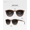 image:imageWearMe Pro WMP Eyewear  Mens Classic Round Polarized Sunglasses Premium Slim Acetate Frame with Dashed Rivet DetailsBurnt Cedar Brown  Oak Brown Gradient Lens