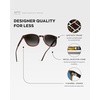 image:imageWearMe Pro WMP Eyewear  Mens Classic Round Polarized Sunglasses Premium Slim Acetate Frame with Dashed Rivet DetailsBurnt Cedar Brown  Oak Brown Gradient Lens