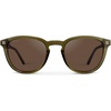 image:imageWearMe Pro WMP Eyewear  Mens Classic Round Polarized Sunglasses Premium Slim Acetate Frame with Dashed Rivet DetailsDark Moss Green  Brown Lens