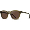 image:imageWearMe Pro WMP Eyewear  Mens Classic Round Polarized Sunglasses Premium Slim Acetate Frame with Dashed Rivet DetailsDark Moss Green  Brown Lens