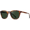 image:imageWearMe Pro WMP Eyewear  Mens Classic Round Polarized Sunglasses Premium Slim Acetate Frame with Dashed Rivet DetailsHavana Tortoise  Smoke Green Lens