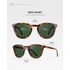 image:imageWearMe Pro WMP Eyewear  Mens Classic Round Polarized Sunglasses Premium Slim Acetate Frame with Dashed Rivet DetailsHavana Tortoise  Smoke Green Lens