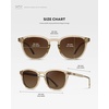 image:imageWearMe Pro WMP Eyewear  Mens Classic Round Polarized Sunglasses Premium Slim Acetate Frame with Dashed Rivet DetailsSand Brown  Brown Gold Gradient Lens