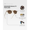 image:imageWearMe Pro WMP Eyewear  Mens Classic Round Polarized Sunglasses Premium Slim Acetate Frame with Dashed Rivet DetailsSand Brown  Brown Gold Gradient Lens