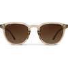 image:imageWearMe Pro WMP Eyewear  Mens Classic Round Polarized Sunglasses Premium Slim Acetate Frame with Dashed Rivet DetailsSand Brown  Brown Gold Gradient Lens
