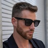 image:imageWearMe Pro WMP Eyewear  Mens Classic Square Sunglasses Lightweight Acetate Frame with Polarized Lenses 100 UV ProtectionBlack  Grey Gradient Lens
