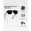 image:imageWearMe Pro WMP Eyewear  Mens Polarized Aviator Sunglasses Double Bridge Modern Acetate FrameBlack  Triple Black Lens